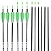 Musen Carbon Arrows 30-Inch Fletching 2.5'' Target Practice Archery Arrows for Recurve or Compound Bow(12 Pack) (Green)
