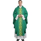 MYAYD Loose Gothic Chasuble Church Pastor Celebrant Priest Vintage Robe Gown Cape Cassock Vestment