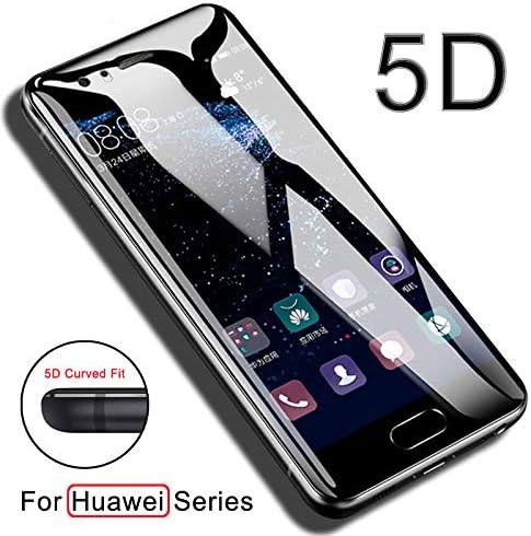 XinWDg 5D Curved Edge Tempered Glass for Huawei Mate 10 Lite P20 Pro P10 P8 P9 Lite 2017 Glass Film for Huawei Honor 10 8 Lite Nova 3E,White,for P20
