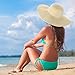 DAFUNNA Women’s Ridge Wide Floppy Brim Sun Hat Beachwear Striped Straw Hat Foldable and Packable