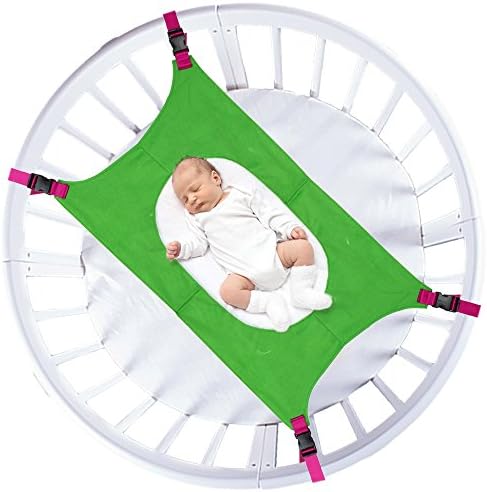 NEEDOON Newborn Baby Crib Hammock, Bassinet Hammocks Bed,Durable Material,Adjustable Straps (Green)
