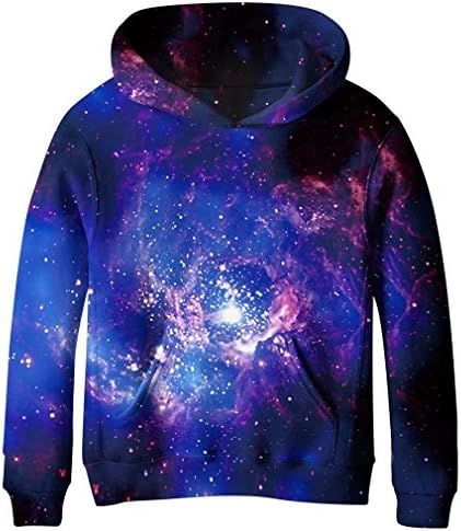 Boys'Teen Youth Galaxy Fleece Sweatshirts Pockets Cotton Hoodies 4-16Y NO3 M