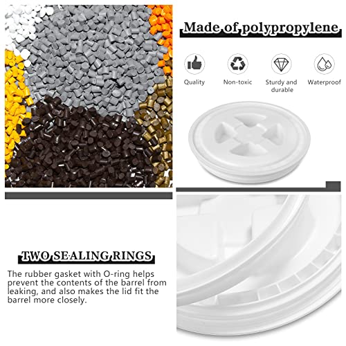 4 Pieces 5 Gallon Bucket with Lid Seal Lid Bucket Twist Lid Plastic