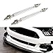 iJDMTOY (2) Universal Silver Aluminum Front Bumper Lip Splitter Strut Rod Support Bars, 5.0