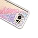 Galaxy S7 Case, Wuloo Samsung Galaxy S7 Hard Case Fashion Creative Design Flowing Liquid Floating Luxury Bling Glitter Sparkle Love Heart Hard Case for Girls Children (PinkBlue)