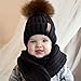 FURTALK Unisex Parent Child Hat Warmer Kids Girls Boys Beanie Bubble Fur Pom Pom Hat Winter Hat
