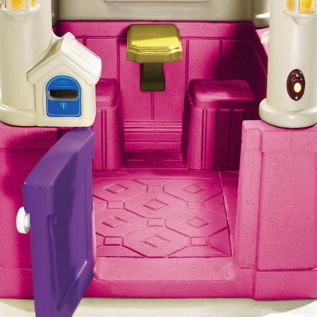 Kids Outdoor Playhouse with 2 Built-In Seats and Tabletop Backyard Playhouses For Girls Children Toddlers Playsets Pink & Purple NEW