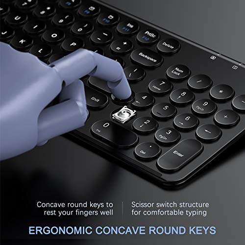 Rechargeable Wireless Keyboard and Mouse, Jelly Comb 2.4GHz Ultra Slim