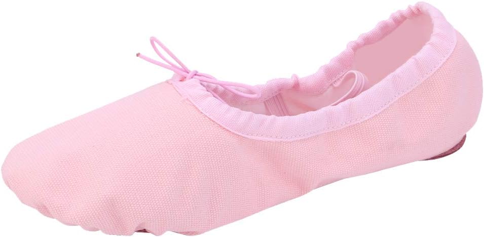 Women's Canvas Ballet Slippers Practice Yoga Flat Shoes Split Belly Shoes