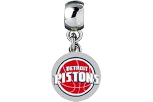 HEAVENS JEWELRY DETROIT PISTONS BASKETBALL CHARM 1/2" DIAMETER TEAM SLIDE PENDANT ADD TO YOUR NECKLACE EUROPEAN BRACELET DIY JEWELRY PROJECTS ETC