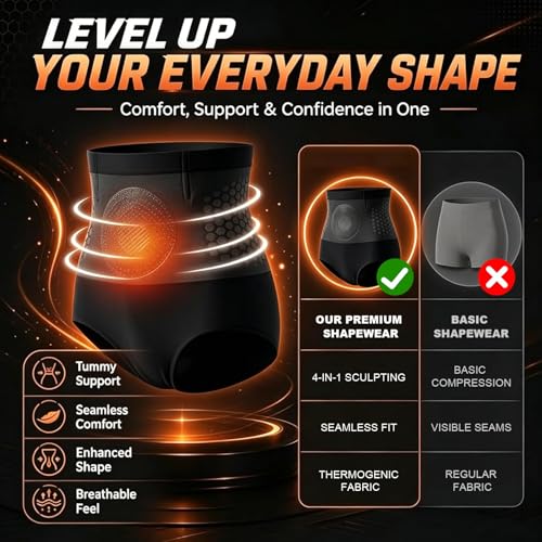 Luylmo Short Sculptant Thermogénique Brûleur de Graisse Pauraju Short Sculptant et Brule Graisse Ventre Plat 4 en 1 Gainant Shapewear Thermogenique Taille Haute sous-Vêtement pour Femme （XL,Nu）