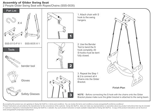 Swing Set Stuff Glider with Rope (Pink) with SSS Logo Sticker - Thumbnail 3
