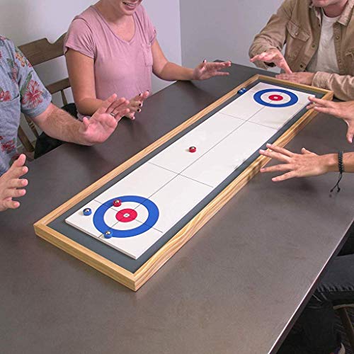 Yayalovehomee Mini Shuffleboard Pucks Rollers Set Shuffleboard Equipment Set Curling Accessories for Indoor Outdoor Family and Friends Fun