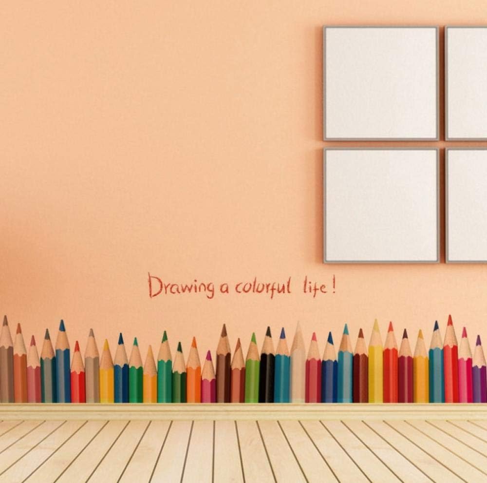 Wall Stickers Murals Wallpaper Poster Pencil Crayon Wall Sticker Mural Wallpaper for Living Room Home Decoration Plan Removable Window Poster