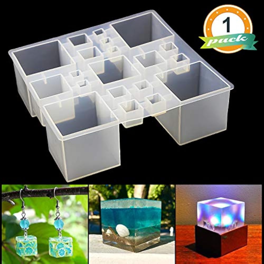 Square Resin Silicone Mold LET'S RESIN Cube Molds, For Resin, Epoxy