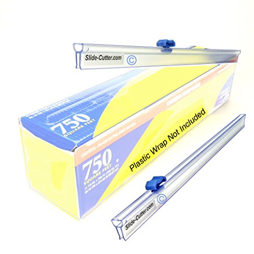 Two (2) Plastic Wrap 12" Slide Cutters Stretch Cling Film Cutter