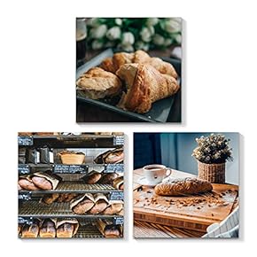 3 Piece Canvas Wall Art for Living Room Bedroom Home Artwork Foods Paintings Ready to Hang - 12"x12"x3 Panels