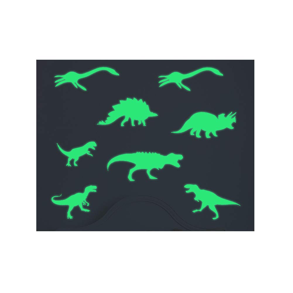 DIY Small Assorted Dinosaurs Glow in The Dark Wall Sticker Decal - Green
