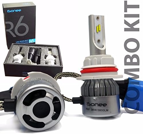 CloudWorks Low Beam+Fog Lights H11 &amp; H11 All-in-one Combo 6000K Xenon White for 2016 Chevrolet Camaro R6 Philips LED Headlight Conversion Kit 36W 3800Lm Bulbs 5-Year Warranty