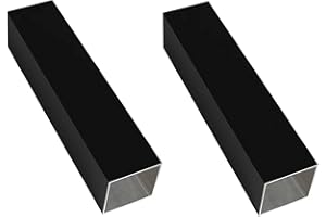 Kwweeoo Black Aluminum Square Tubing 2Pcs 50mm x 50mm x 300mm Long Wall Thickness 1mm, 2 Pack 2 inch 2" Aluminum Square Tube Black Color 2 x 2 x 0.04 x 11.81" inch (Appr)