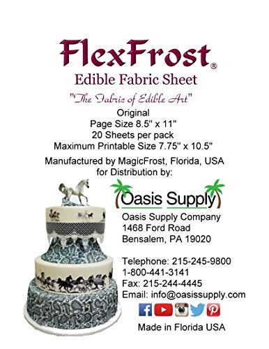 Oasis Supply Magic FlexFrost Edible Image Fabric Icing Sheets - 20 Pack (White)