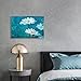 SUMGAR Canvas Wall Art Bedroom Blue Pictures White Flower Paintings Floral Daisy Artwork Prints,24x16 inch