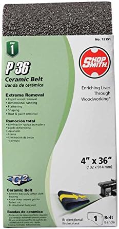 Shopsmith 12151 36 Grit Ceramic Sanding Belts (1 Pack), 4" x 36"