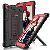 Elegant Choise Compatible with Kindle Fire 8 Case 2018, Fire HD 8 2017 Case with Stand, Heavy Duty [Shockproof] Full Body Protection Armor Rugged Case Replacement for Amazon Kindle Fire 8 2018 (Red)