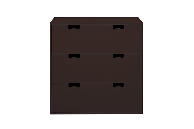Aprodz Mango Wood Storage Cabinet Bow Chest of 3 Drawers for Living Room | Cocoa Brown