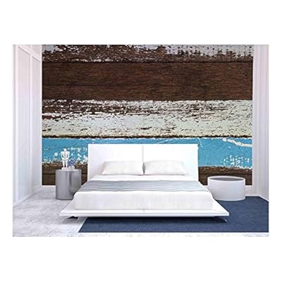 Wood Texture. Background Old Panels - Removable Wall Mural | Self-Adhesive Large Wallpaper - 100x144 inches