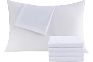 CULVE White Pillowcases Standard 4 Pack, 20x26 Pillow Cases with Envelope Closure, Soft Plain Brushed Microfiber Covers Breathable Wrinkle-Resistant