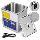 Mophorn Ultrasonic Cleaner 1.3L Total 110W Ultrasonic Parts Cleaner Professional Stainless Steel Industrial Ultrasonic Cleaner Jewelry Cleaner with Heater Timer(1.3L)