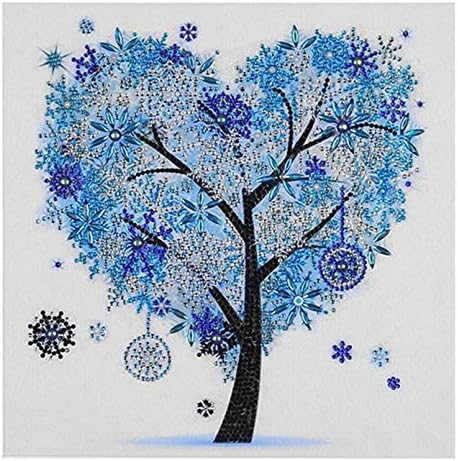 Diamond Painting DIY Special Shape Crystal Rhinestone,Partial Drill，Diamond Art Kits for Adults Kids,Embroidery Arts Craft Home Decorations Wall Decor Decorative Drawing Love Tree Winter-(14×14 Ih)