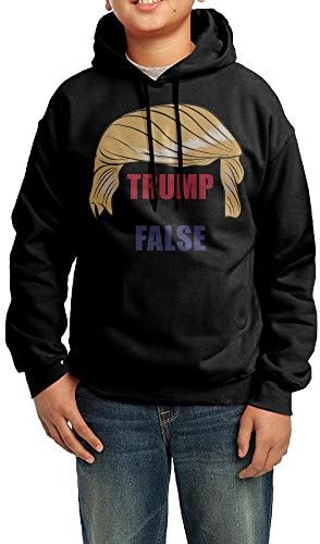 Trump Or False Boys And Girls 100% Cotton Teeny Long Sleeves Sweatshirt Size XL Black