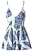 Angashion Women's Sexy V Neck Printed Spaghetti Strap Beach Romper Shorts Jumpsuit ,Blue Stripe,Large
