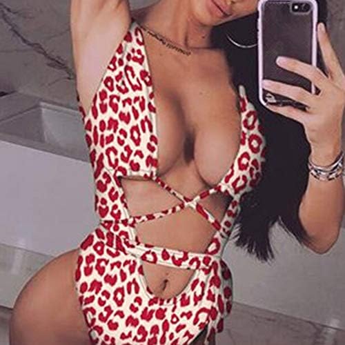 FUZHIER swimsuit one piece Bandage bikini Push up swimwear women string High cut bathing suit bodysuit XL,S