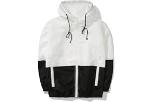 AITFINEISM Men's Lightweight Windbreaker Jacket Casual Zip Up Jackets With Hooded