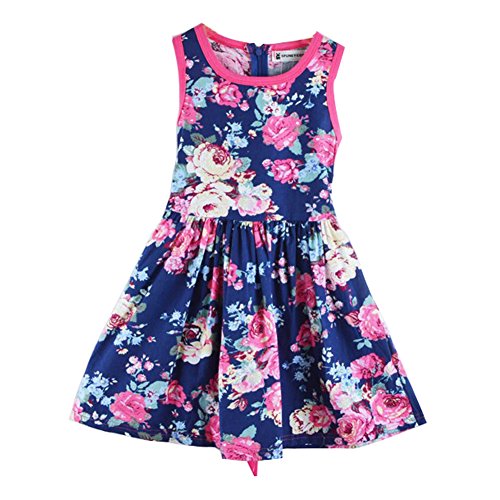 Hiven Girls c Cotton Floral Sleeveless Vest Bowknot Belt Dress Buy