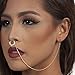 CrazyPiercing Nose Ring Fake Faux Rhinestone Septum No-Piercing Studs Nose Nail Hoops Clip Ear Chain Jewelry (Gold)