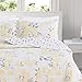 Great Bay Home Floral King Quilt Set with Shams, Yellow Floral Bedding Set, All-Season, Lightweight Bedspread. Reversible. Farmhouse Bedding. (King, Helene)