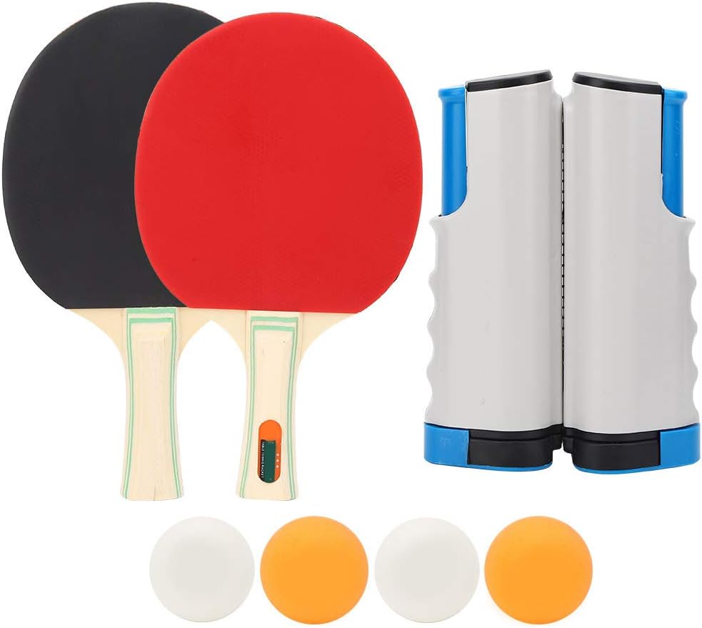 Wood and Professional Rubber Table Tennis Paddle Set Table