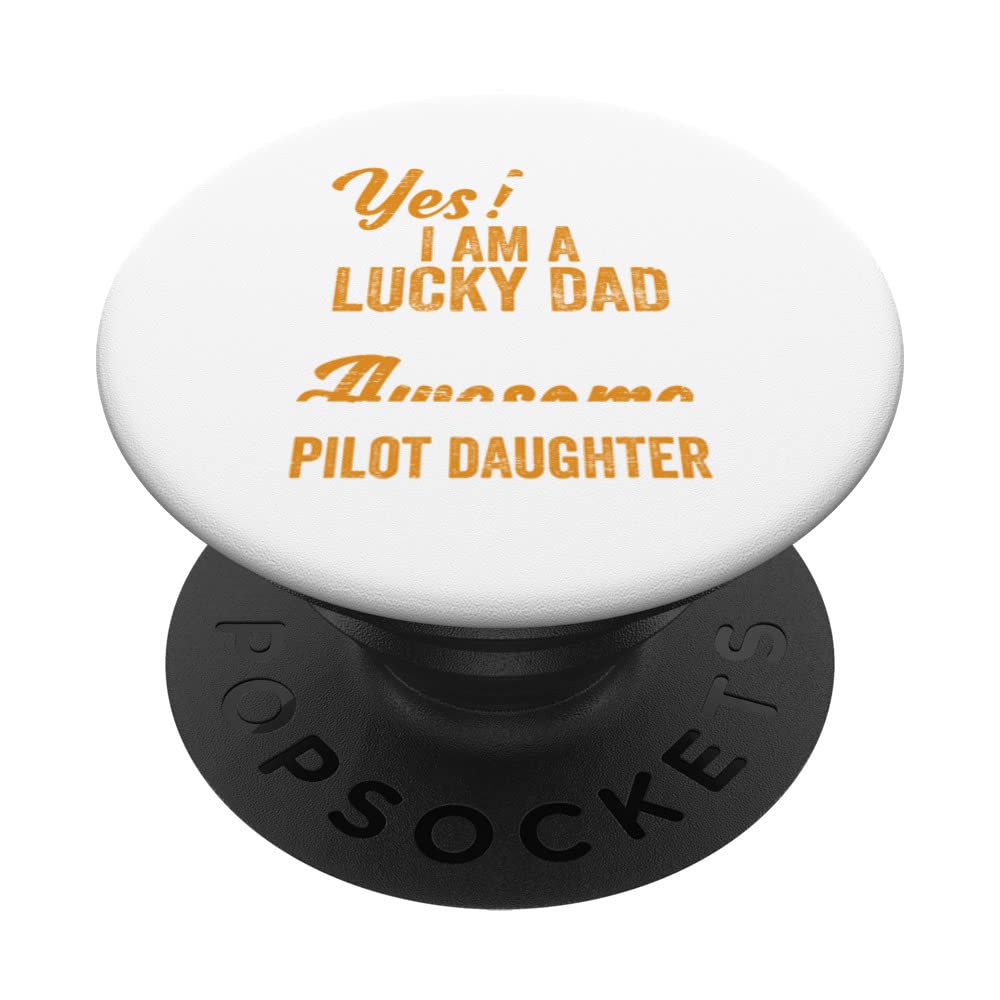 Dad Awesome Pilot Daughter Airplane Aviation Aircraft Plane PopSockets Swappable PopGrip