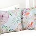 BLEUM CADE Square Throw Pillow Case Decorative Cushion Cover Pillowcase Cushion Case Peonies Throw Pillow Covers Watercolor Floral Flower Decorative Pillow Case for Sofa Bed Chair Set 2, 18 x 18