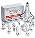Die-cast Metal Space Shuttle with Astronaut Figures (Set Includes 1 Metal Die-cast Pull and Go Space Shuttle 7'' Long with 12 Astronaut Toy Figurines 3'' Tall)