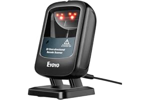 Eyoyo 2D Hands-Free Barcode Scanner, Omnidirectional USB Wired Desktop Barcode Reader 1D 2D PDF417 Data Matrix Bar Code Reader with Automatically Scanning for Retail Store Supermarket Mall Business
