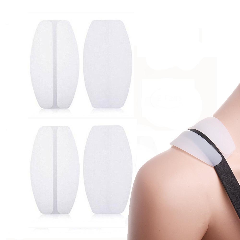 Silicone Bra Strap Cushions Soft Holder Non-slip Shoulder Protectors Pads 2 Pairs … (White)