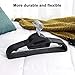 SONGMICS 50 Pack Coat Hangers, Heavy-Duty Plastic Suit Hangers, S-Shaped Opening, Space-Saving, 360º Swivel Hook, 16.3 Inches Wide, Ink Black UCRP41BK-50