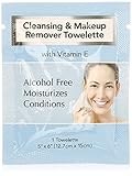 Cleansing and Makeup Remover Wipes with Vitamin E, 25 Pack (in Organza Bag)