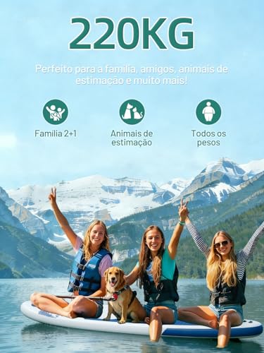 Prancha de Surf Inflável Stand Up Paddle Adulto com Acessórios, Deck EVA Antiderrapante, 335×86×15CM, Suporta até 260 KG – Ideal para Iniciantes e Experientes