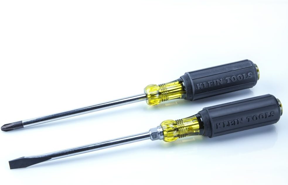 Klein Tools 85078 Screwdriver Set, 8 Piece All Purpose Screwdriver Kit has 4 Phillips and 4 Flat Head Tips, Cushion Grip, Precision Machined: Home Improvement